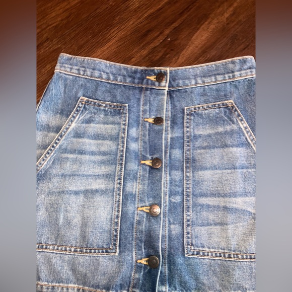 Veronica Beard Denim Skirt with Button Accents size 26 - Picture 2 of 6